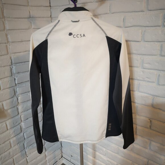 Elevate Ladies White & Grey Athletic Full Zip Jacket - Picture 2 of 10